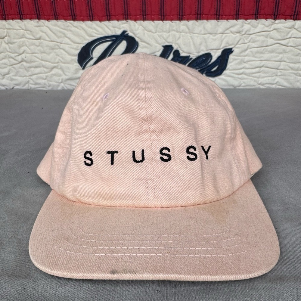 Stussy Pink Cotton Blend Baseball Cap OSFA Adjustable Strap Embroidered Logo Hat